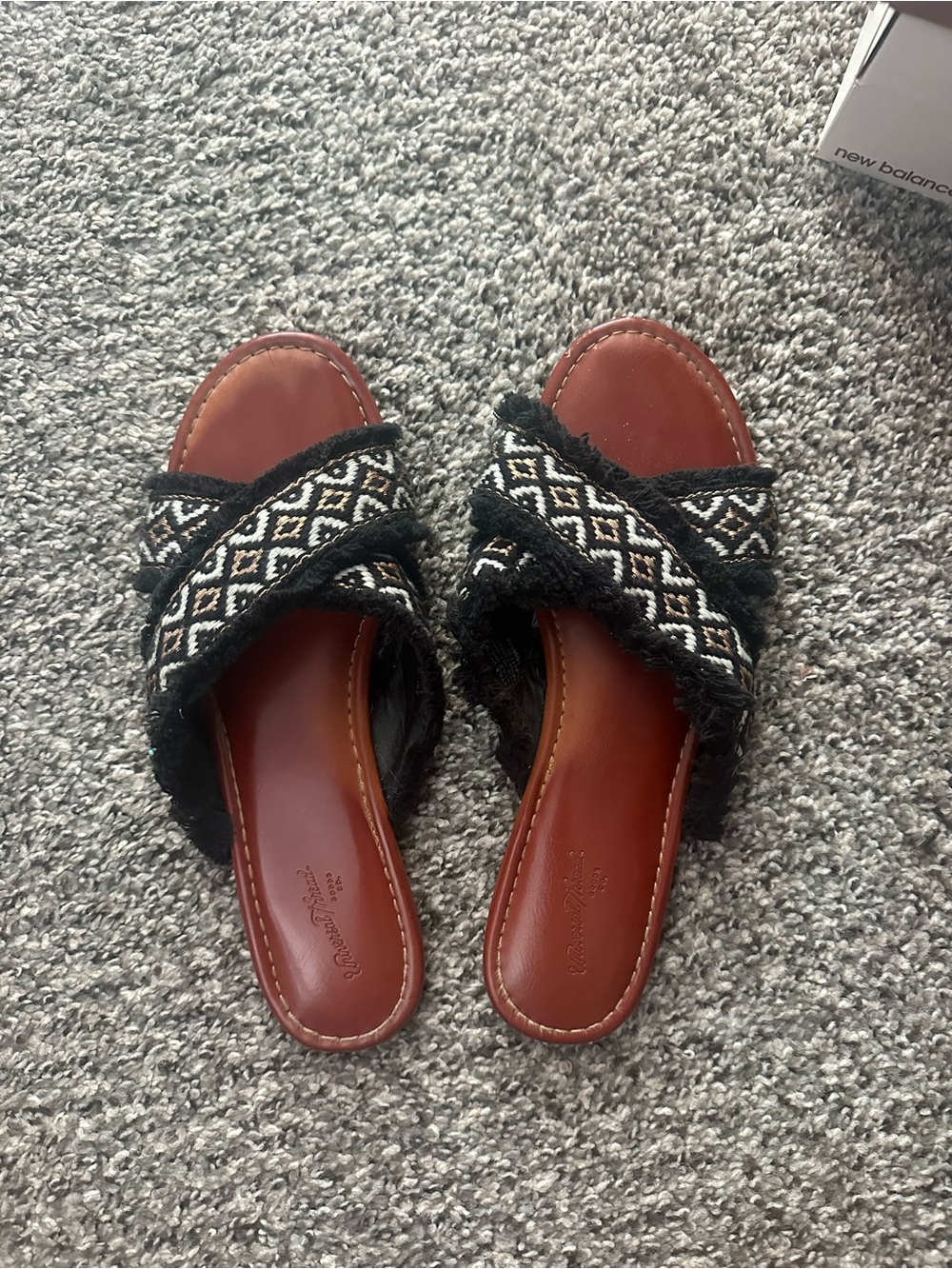 Target Women's Black and White Patterned Cross-Strap Slide Sandals